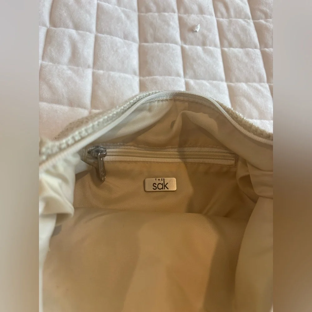 The Sak Cream Crochet Hobo Bag